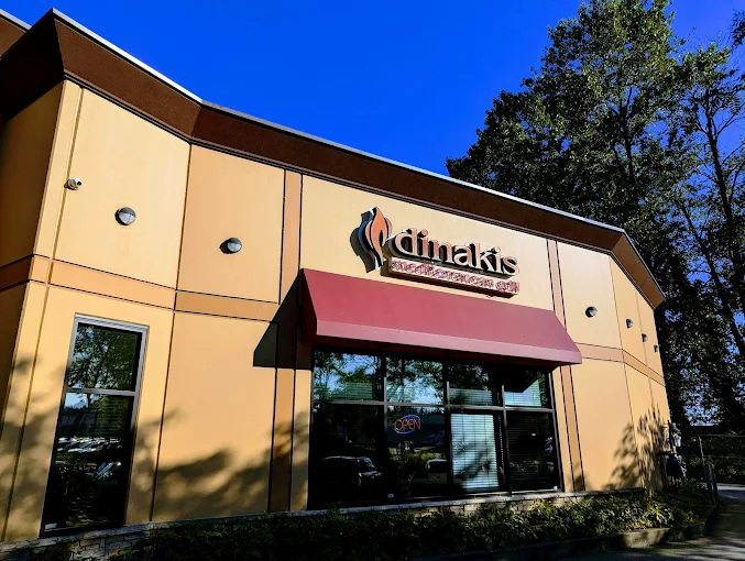 The exterior entrance of Dinakis Mediterranean Grill
